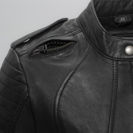 Women's Premium Leather Motorcycle Jacket - Biker Style Outerwear - Style Queenz