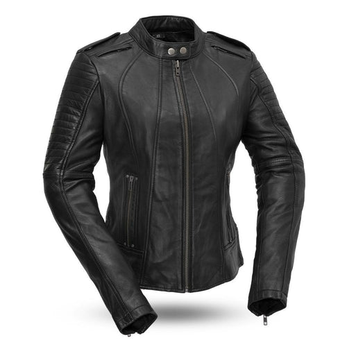 Women's Premium Leather Motorcycle Jacket - Biker Style Outerwear - Style Queenz