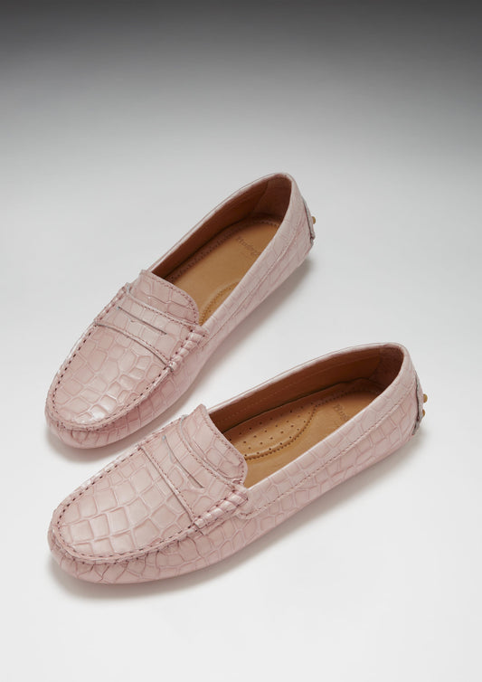 Women's Powder Pink Patent Leather Loafers