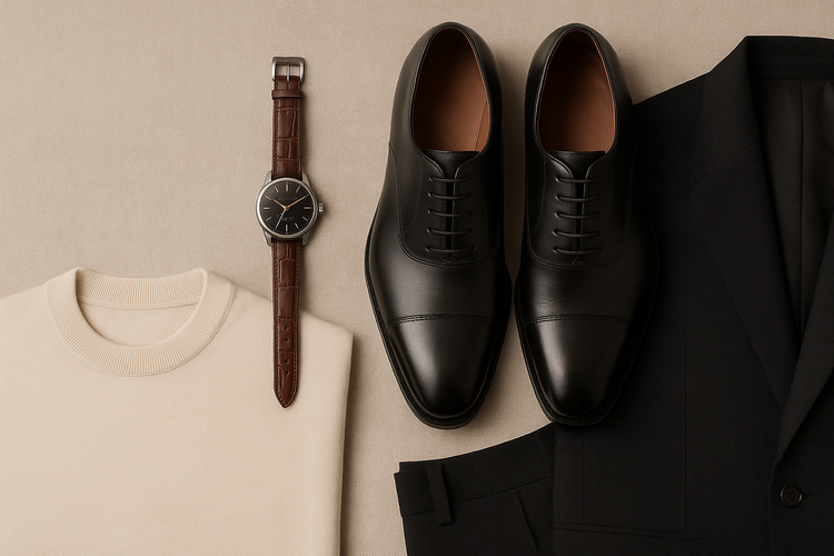 Premium men's luxury fashion and accessories collection banner