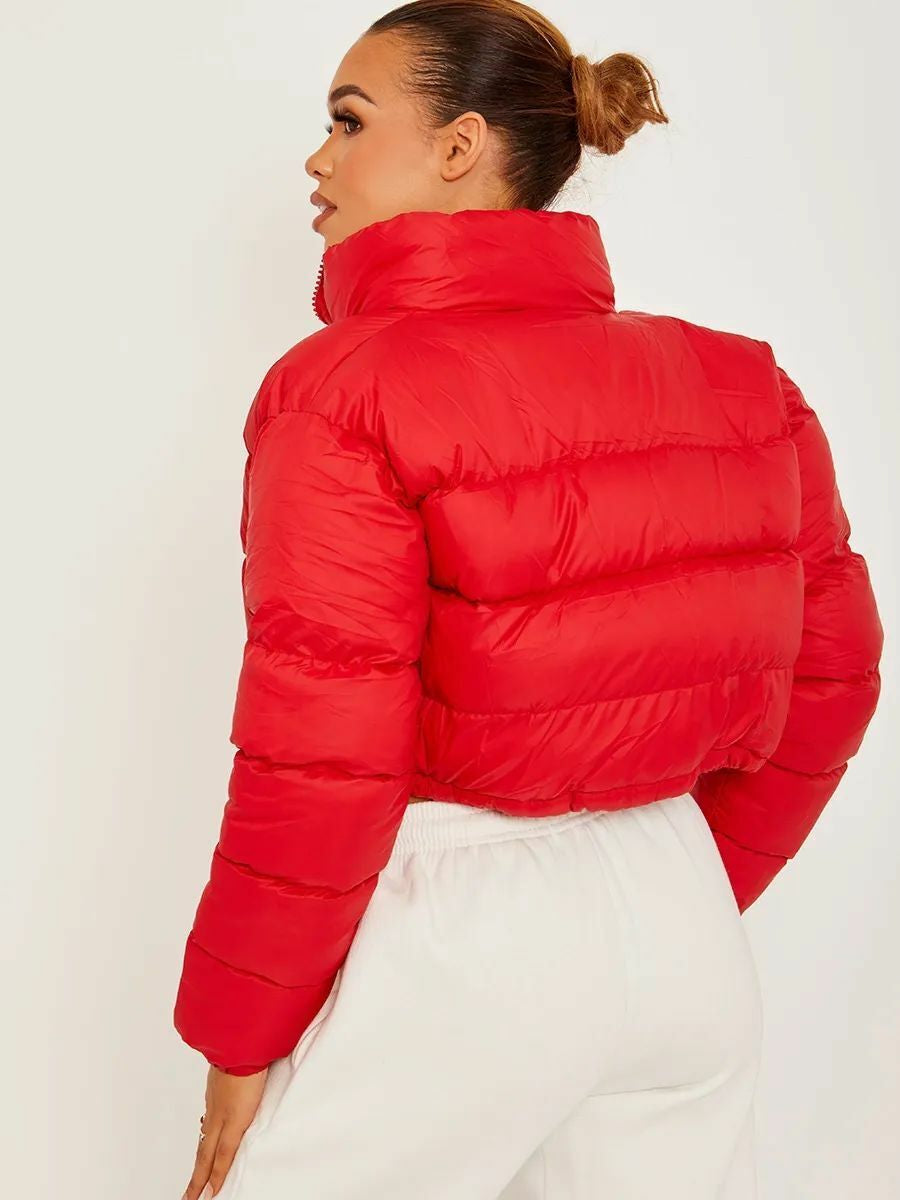 Women's Cropped Quilted Puffer Jacket