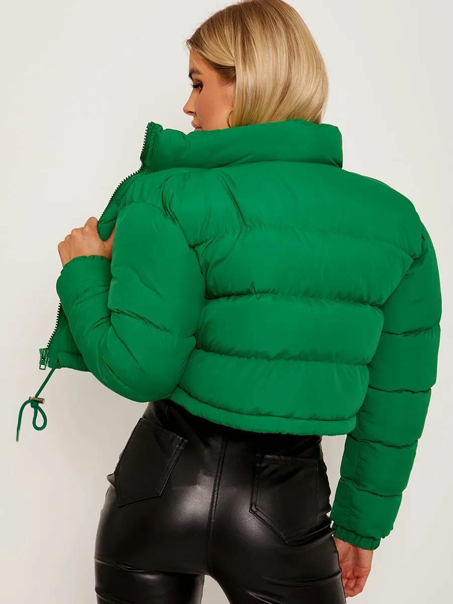 Women's Cropped Quilted Puffer Jacket