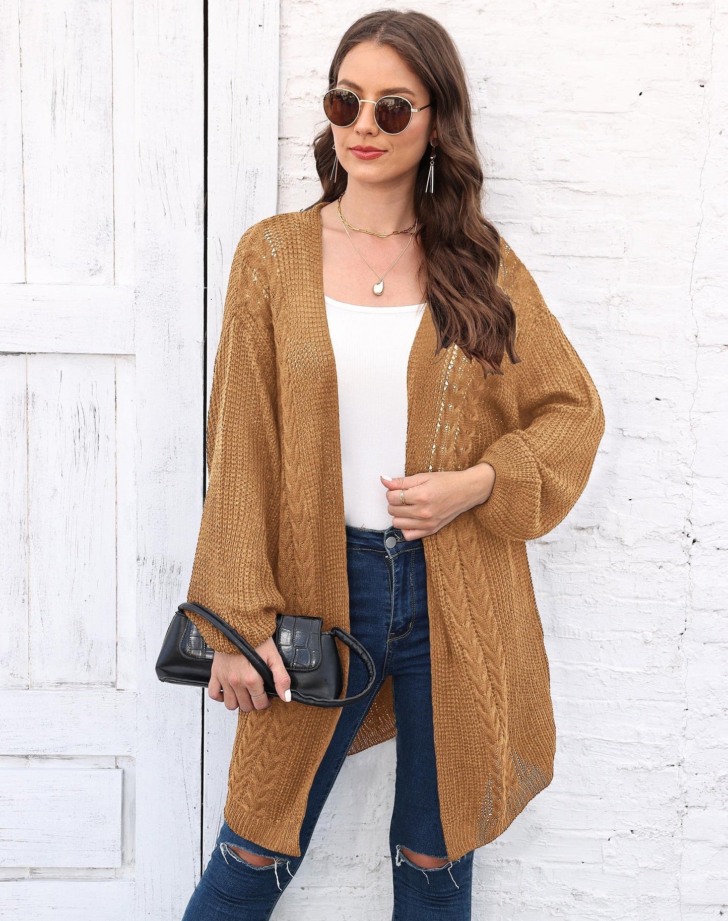 Women's Loose Knit Cardigan Sweater Coat
