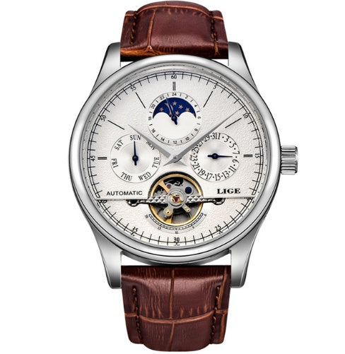 Men's Mechanical Business Watch - Leather Strap