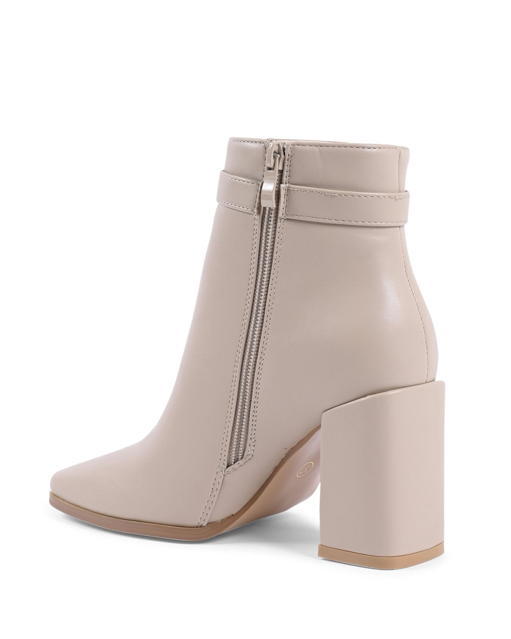 19V69 Italia Beige Ankle Boots - Women's X730 Designer Heeled Boots 9cm - Style Queenz