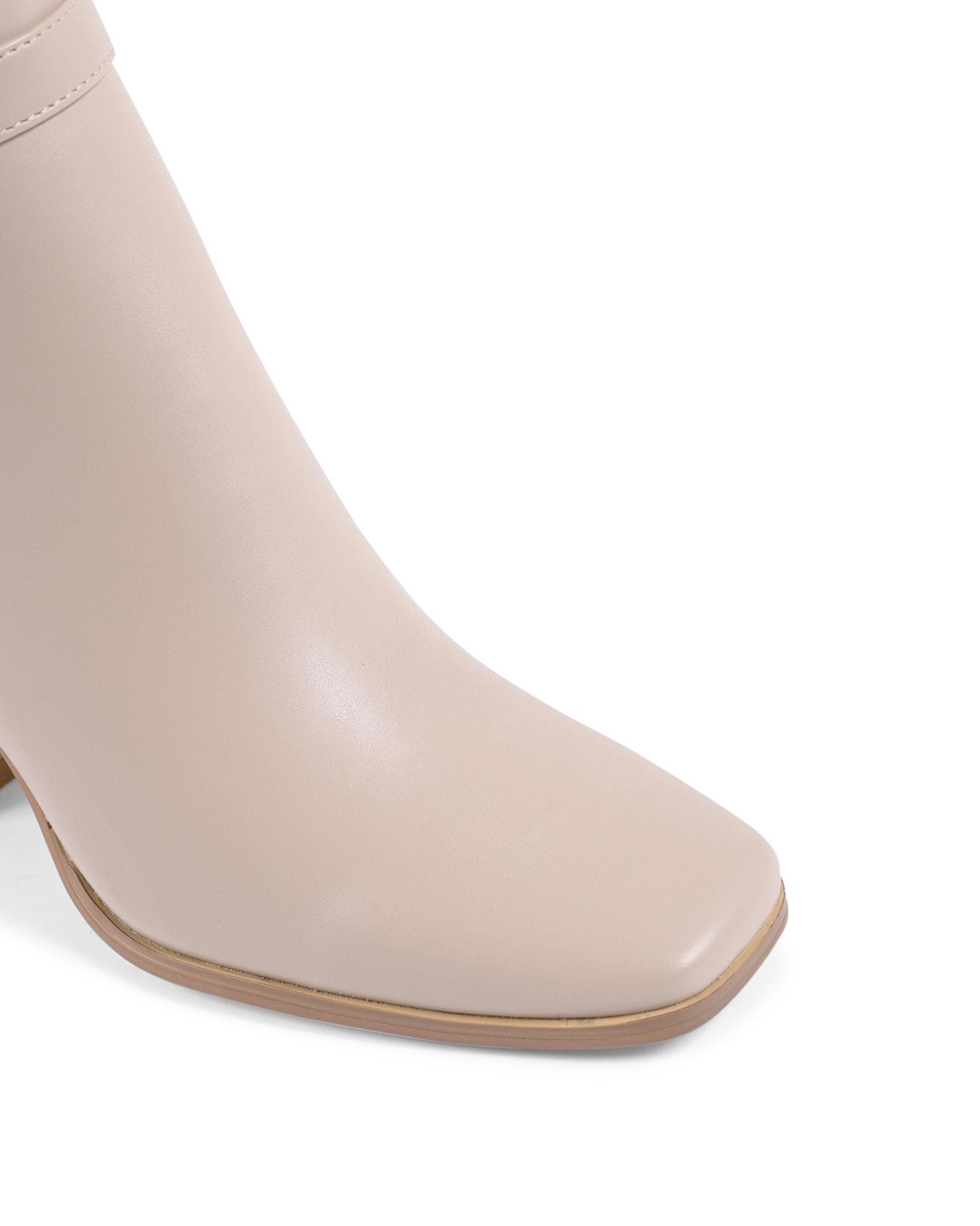 19V69 Italia Beige Ankle Boots - Women's X730 Designer Heeled Boots 9cm - Style Queenz