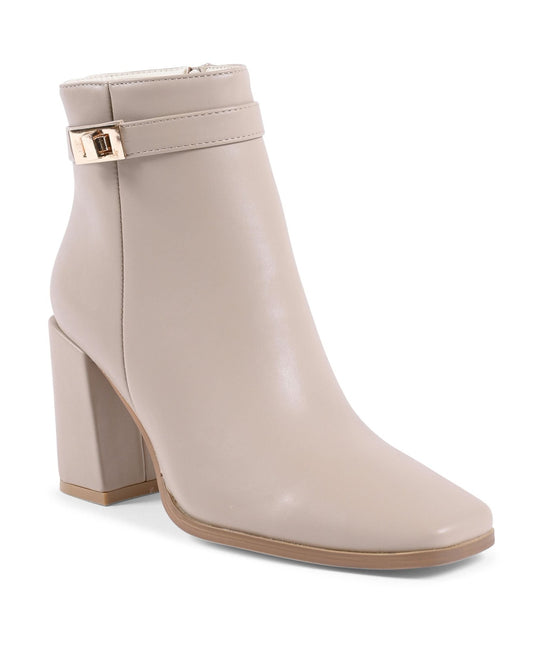 19V69 Italia Beige Ankle Boots - Women's X730 Designer Heeled Boots 9cm - Style Queenz
