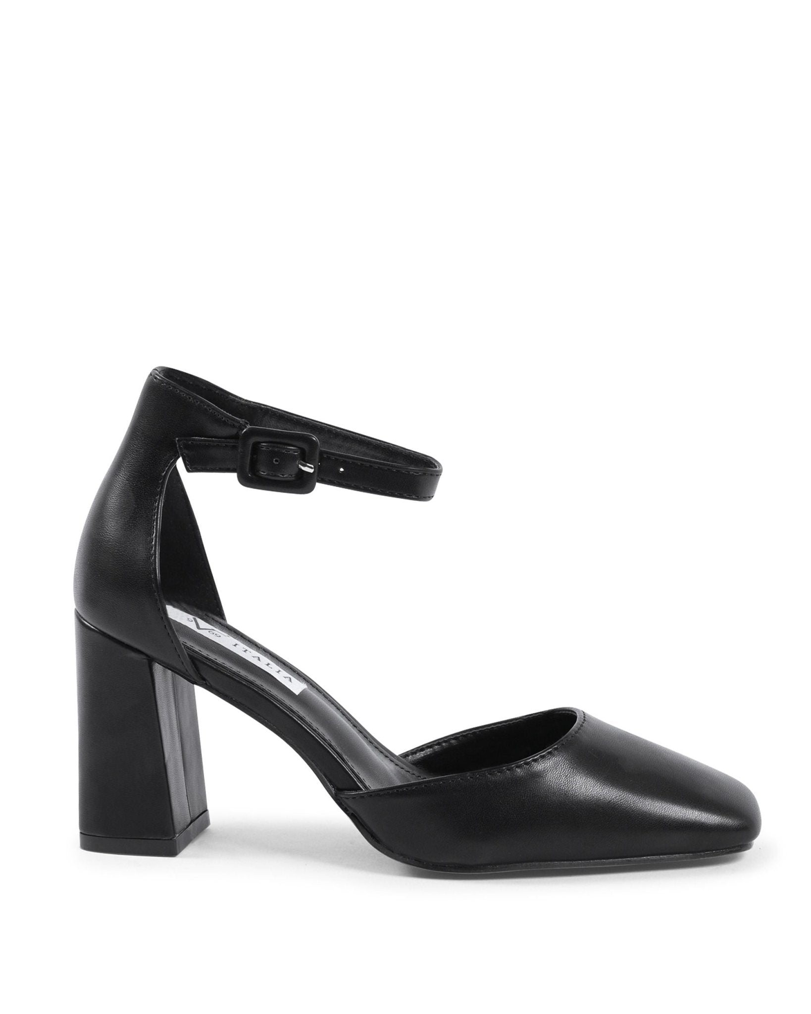 19V69 Italia Black Ankle Strap Pumps - Designer Heels | Style Queenz - Style Queenz