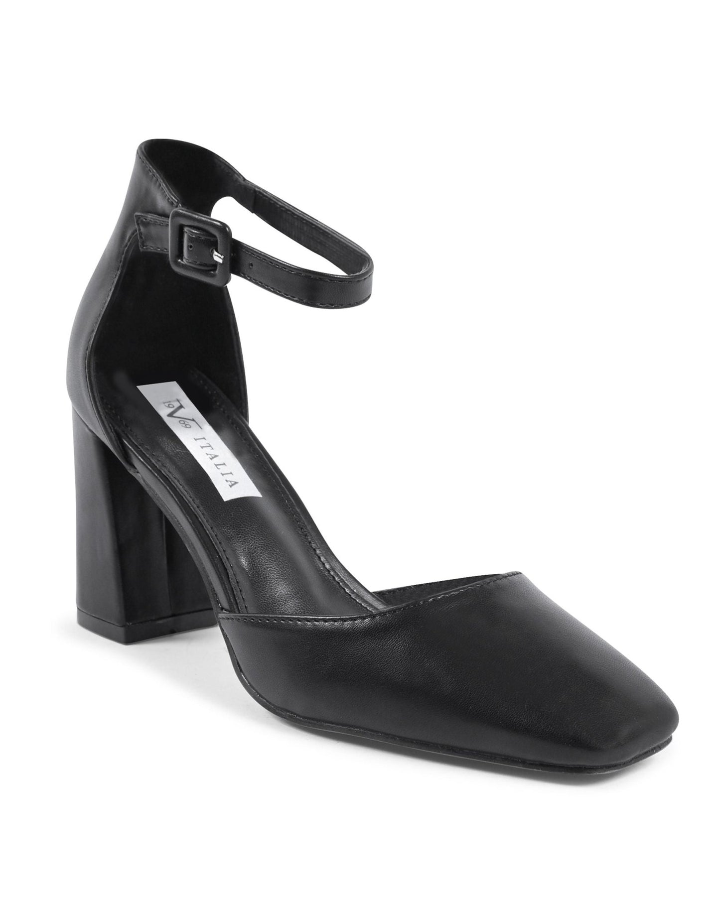 19V69 Italia Black Ankle Strap Pumps - Designer Heels | Style Queenz - Style Queenz