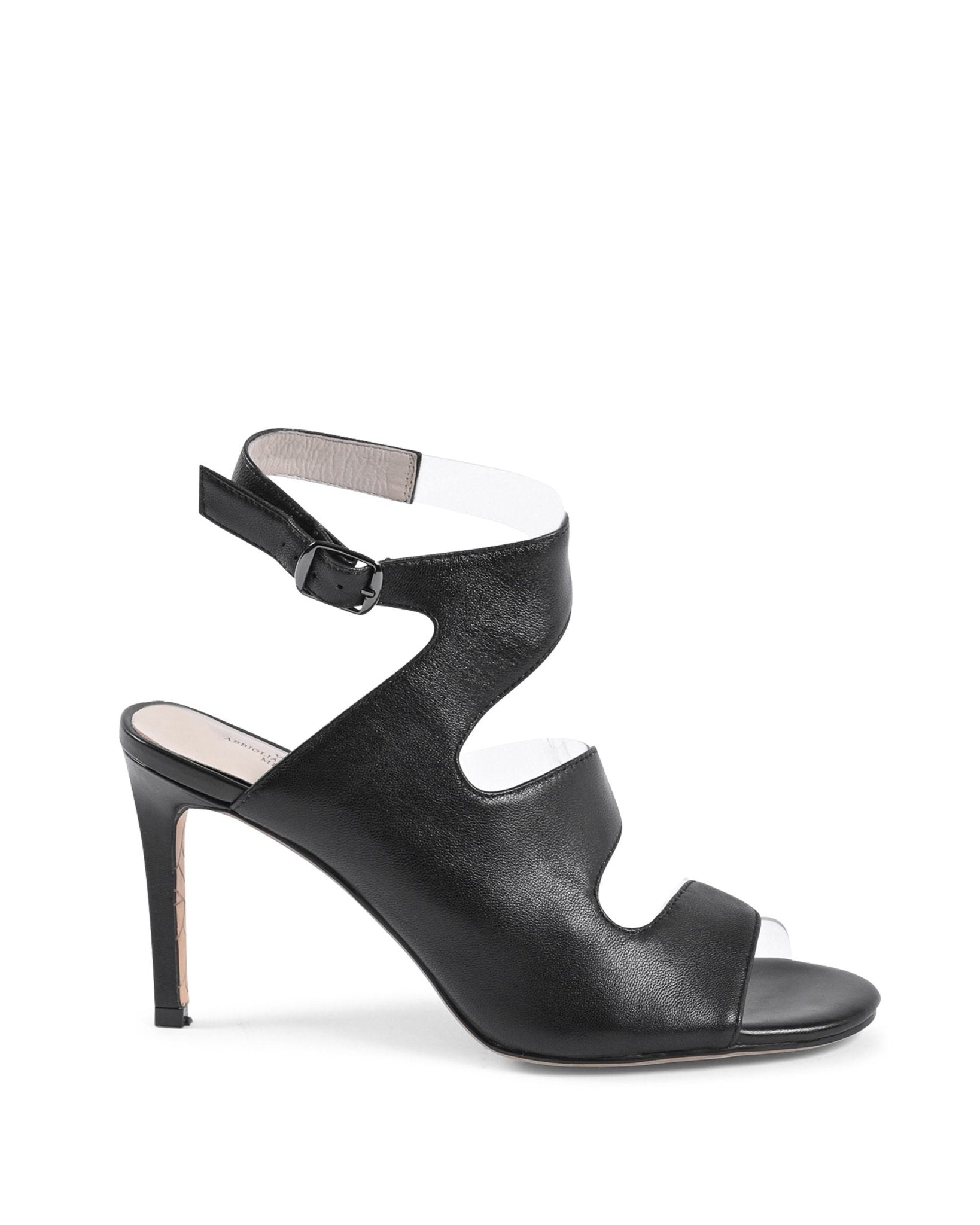 19V69 Italia Black Leather Sandals - Women's Designer Heels 9cm AM NW125 - 61 - Style Queenz