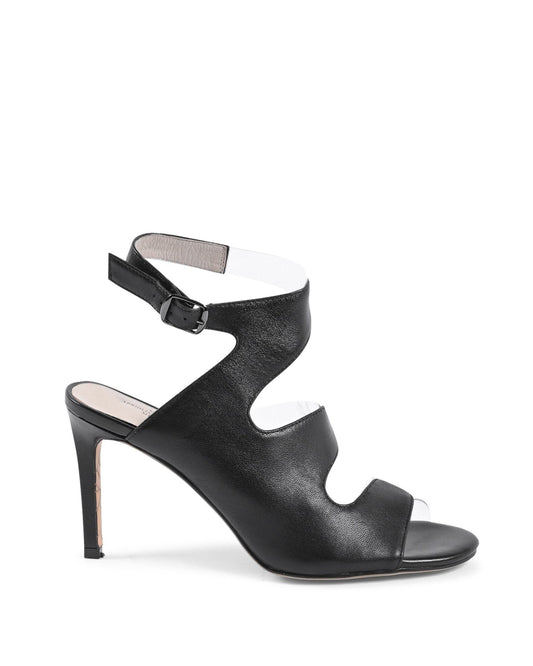 19V69 Italia Black Leather Sandals - Women's Designer Heels 9cm AM NW125 - 61 - Style Queenz