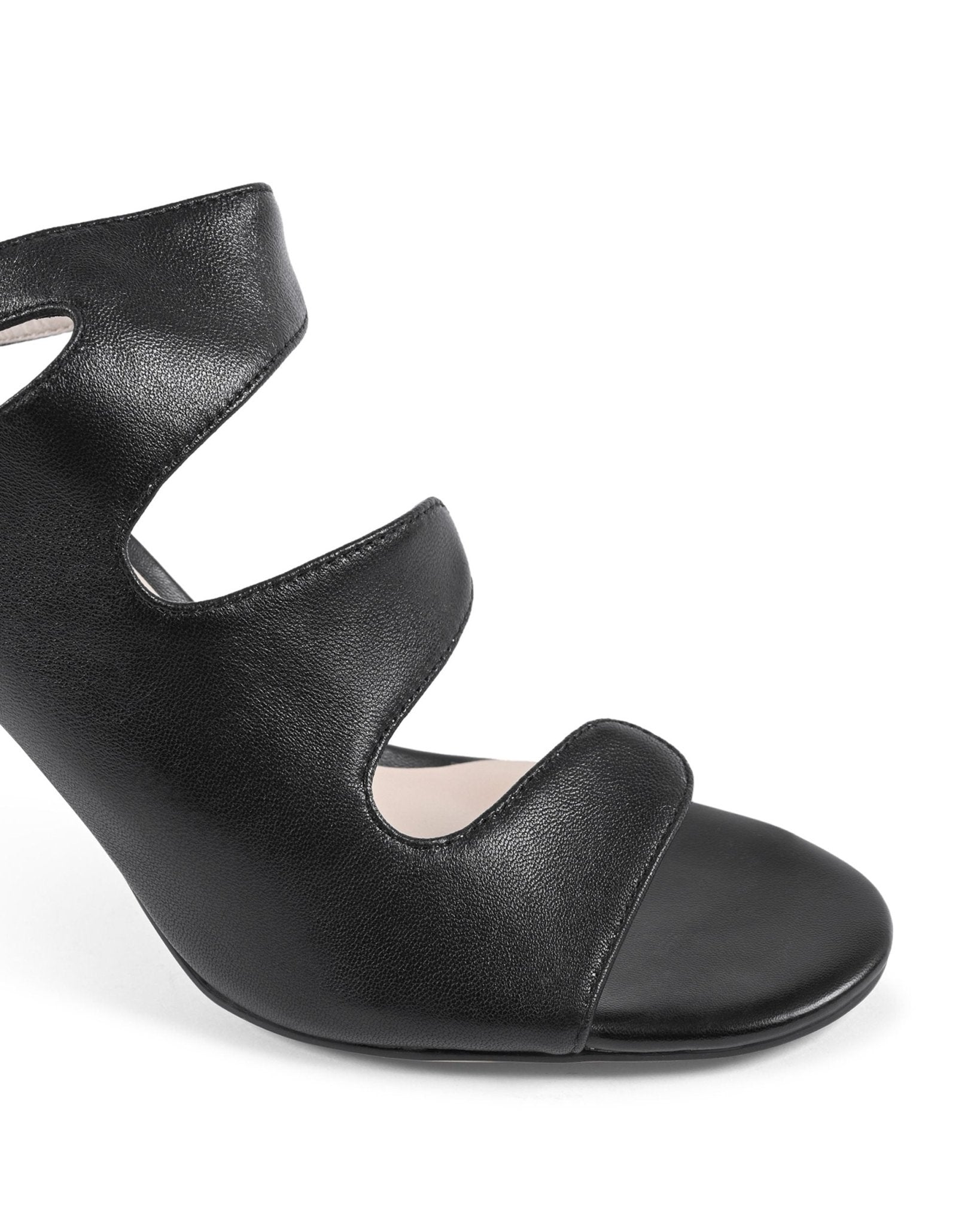 19V69 Italia Black Leather Sandals - Women's Designer Heels 9cm AM NW125 - 61 - Style Queenz