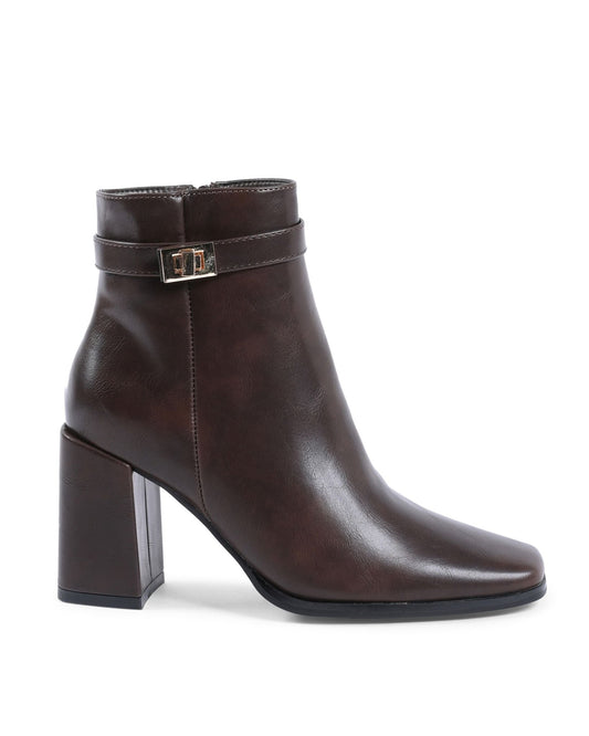 19V69 Italia Brown Ankle Boots - Designer Women's High Heel Boots - Style Queenz