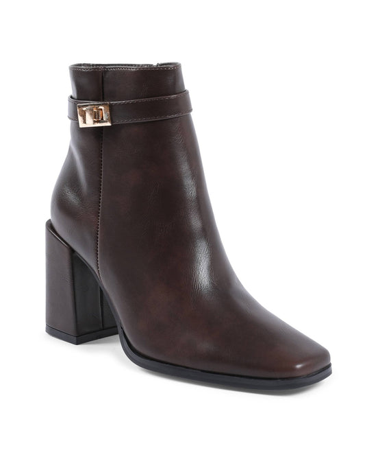 19V69 Italia Brown Ankle Boots - Designer Women's High Heel Boots - Style Queenz