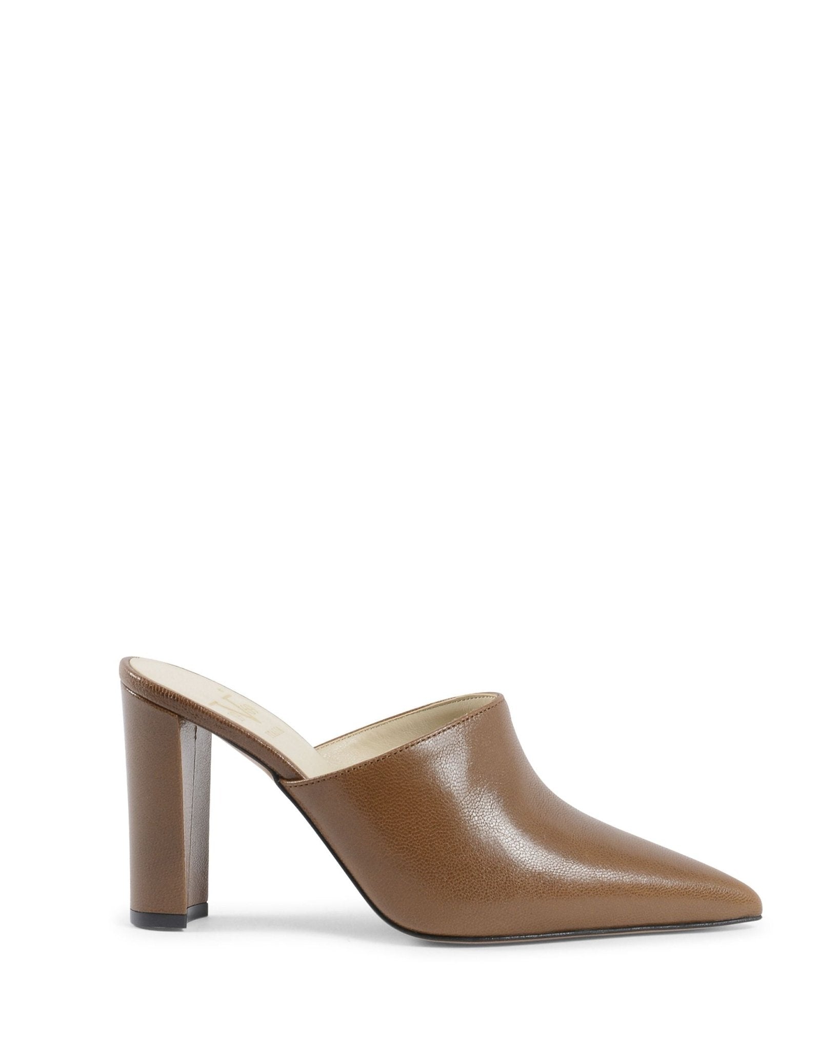 19V69 Italia Brown Leather Mule Sandals - Italian Designer Heels | Style Queenz - Style Queenz