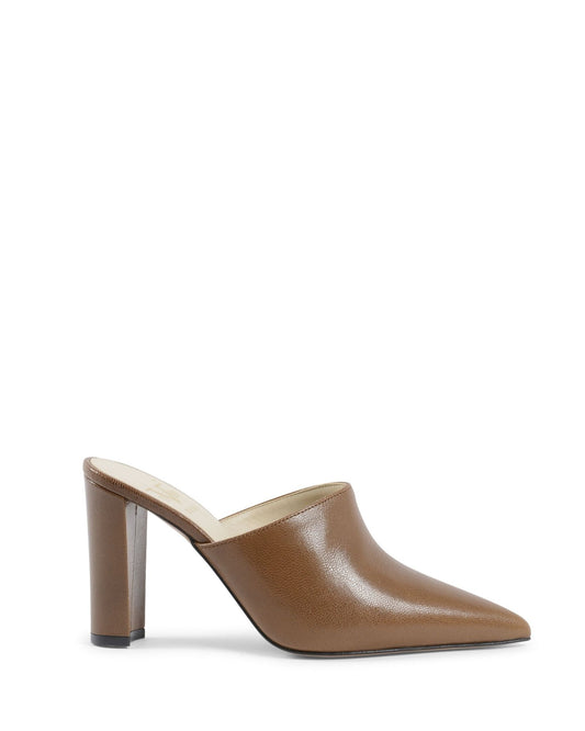 19V69 Italia Brown Leather Mule Sandals - Italian Designer Heels | Style Queenz - Style Queenz