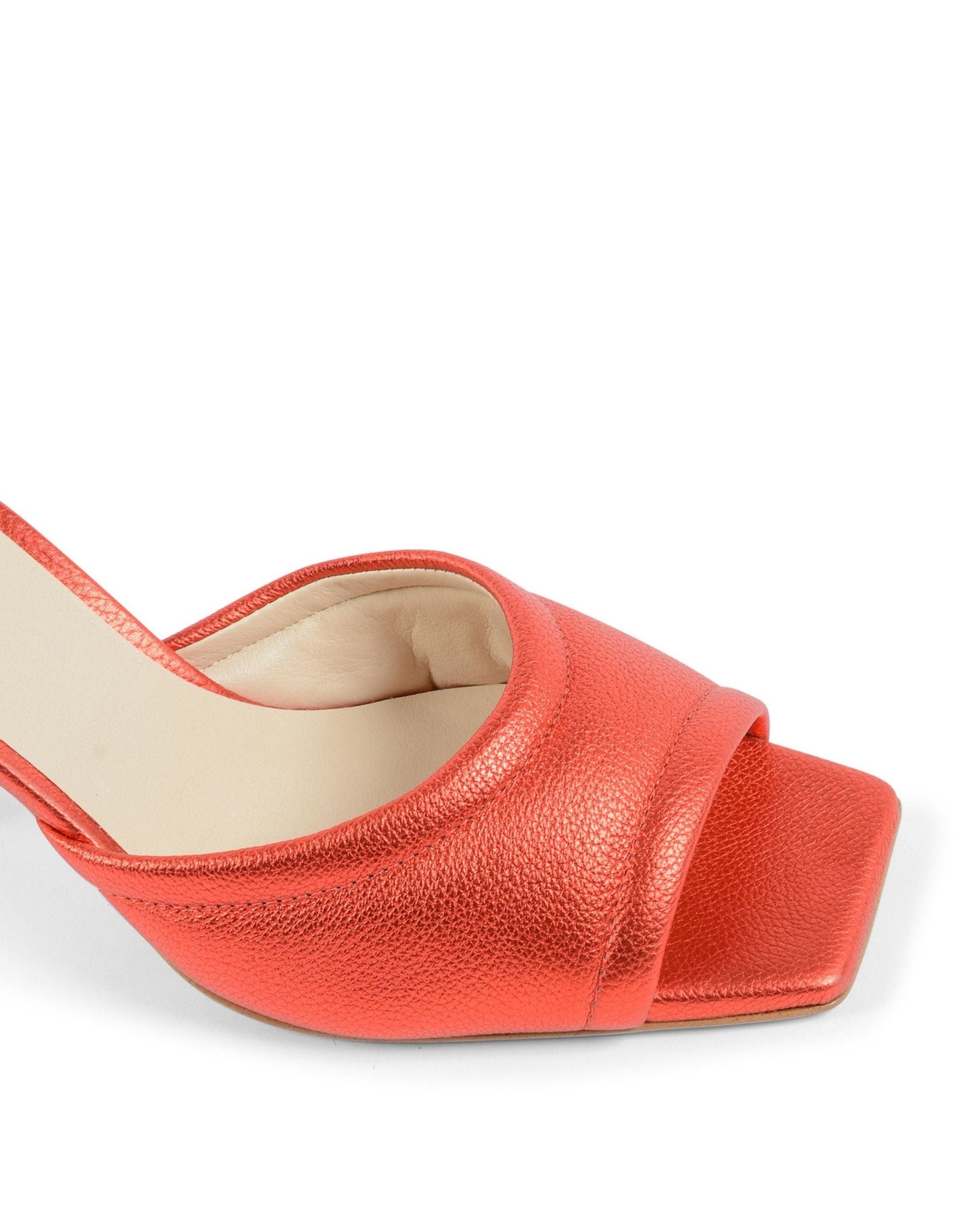 19V69 Italia Red Leather Sandals - Designer Women's High Heel Shoes - Style Queenz