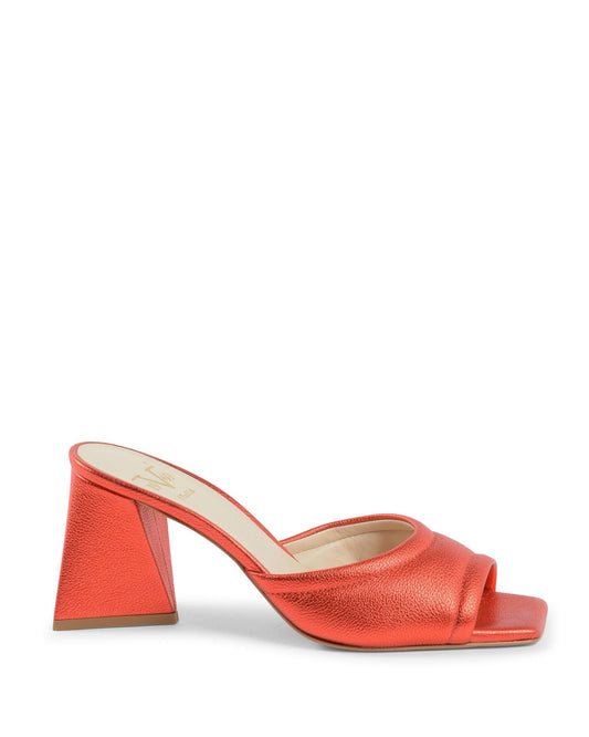 19V69 Italia Red Leather Sandals - Designer Women's High Heel Shoes - Style Queenz