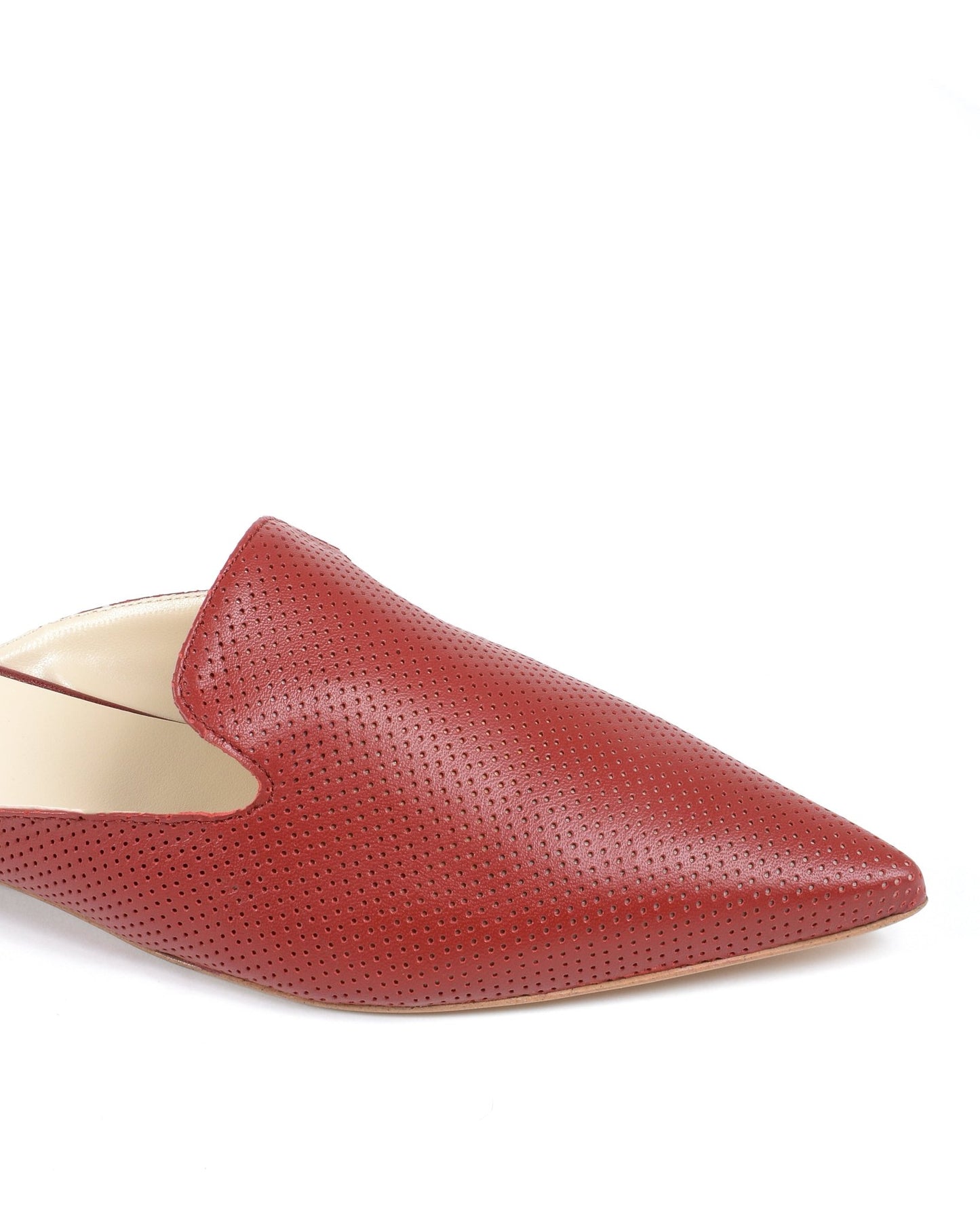 19V69 Italia Red Leather Slide - Italian Designer Flat Sabot - Style Queenz