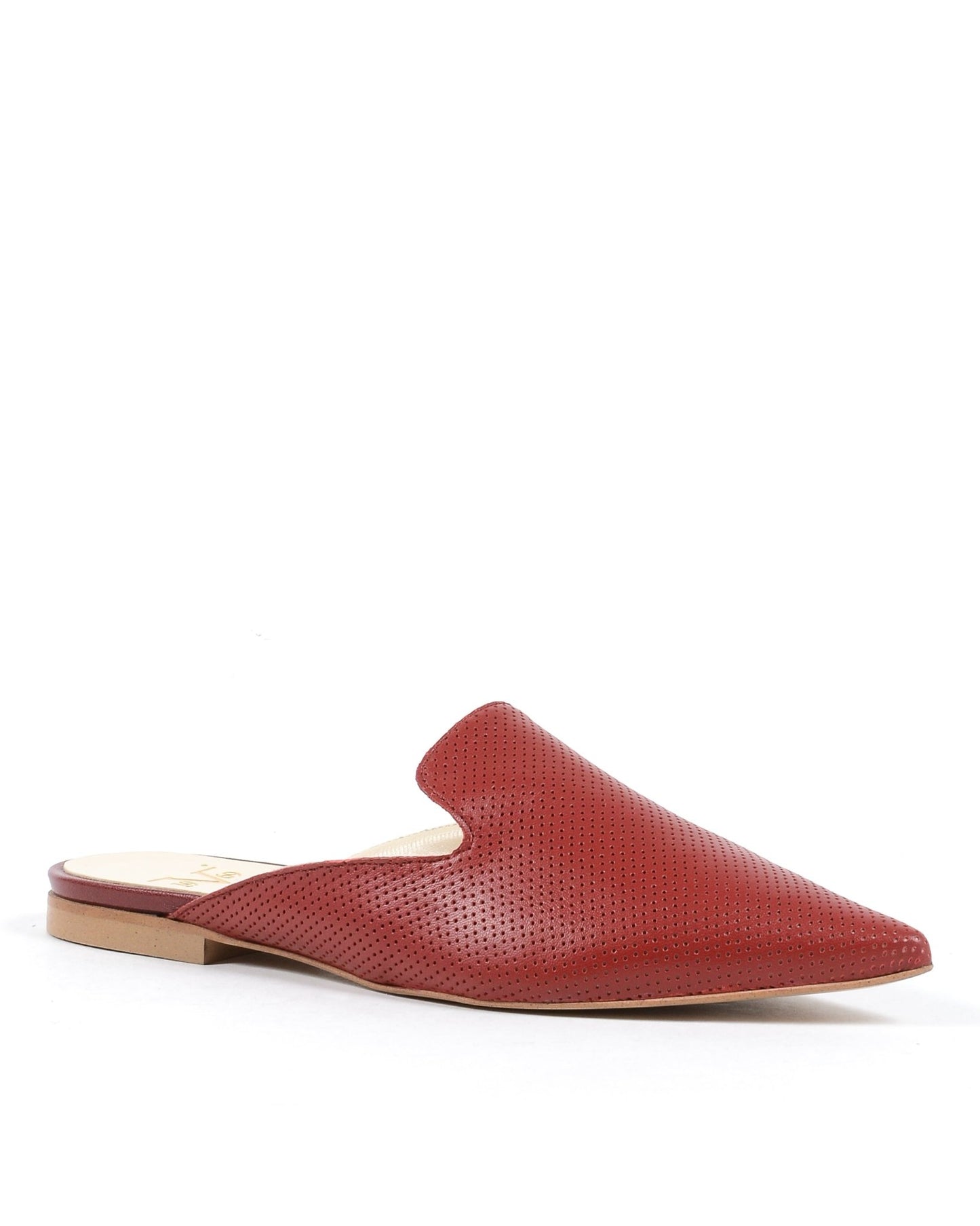 19V69 Italia Red Leather Slide - Italian Designer Flat Sabot - Style Queenz
