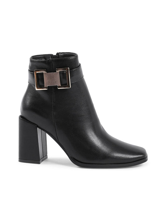 19V69 Italia Women's Black Ankle Boots X726 - Designer Heeled Boots 9cm - Style Queenz