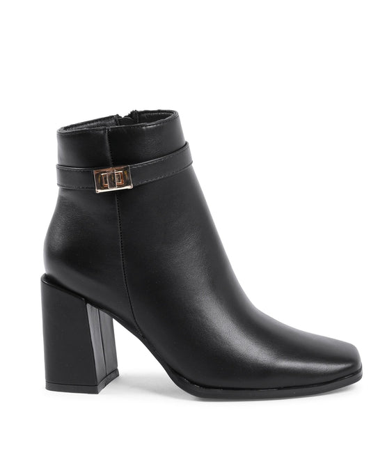 19V69 Italia Women's Black Ankle Boots X730 - Designer Heeled Boots 9cm - Style Queenz