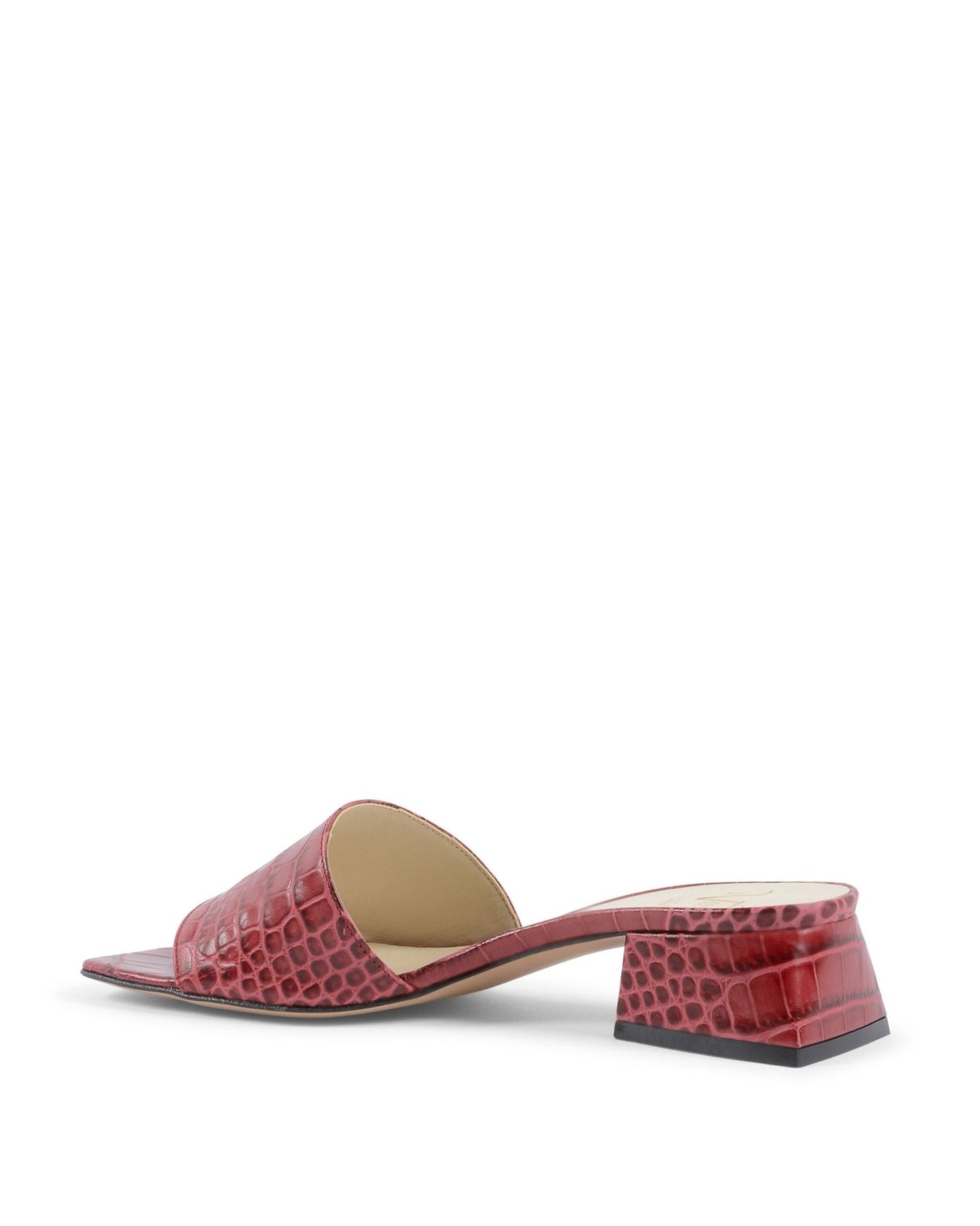 19V69 Italia Women's Bordeaux Crocodile Leather Sandals - 4cm Heel - NEPER COCCO Style - Made in Italy - Style Queenz