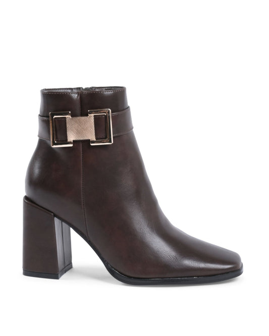 19V69 Italia Women's Brown Ankle Boots - 9cm Heel - X726 MARRONE Style - Style Queenz