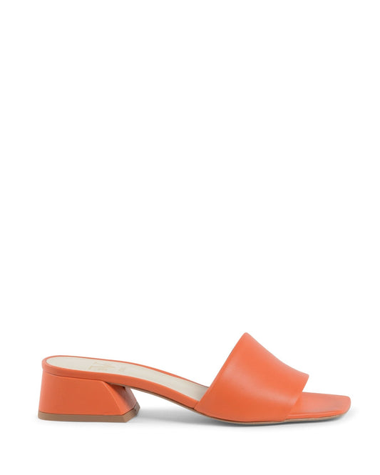 19V69 Italia Women's Orange Nappa Leather Sandals - 4cm Heel - NEPER Style - Made in Italy - Style Queenz