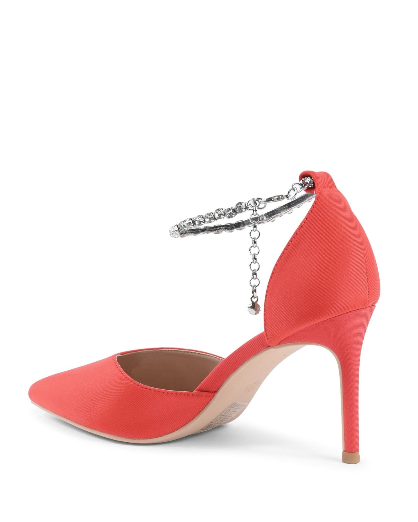 19V69 Italia Women's Red Ankle Strap Pumps - Designer Fabric Heels 9cm - Style Queenz