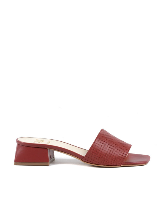 19V69 Italia Women's Red Lamé Leather Sandals - Italian Designer Summer Heels 4cm - Style Queenz