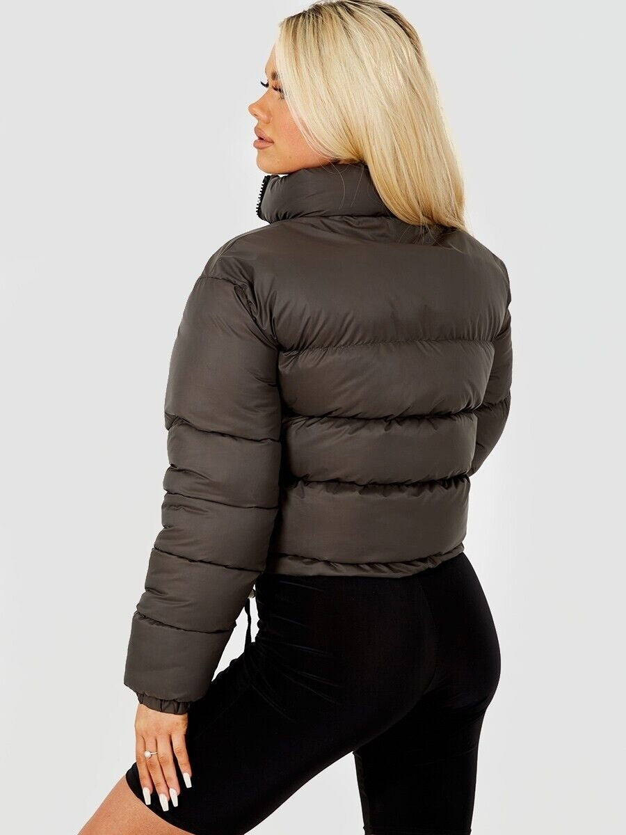 Women's Cropped Quilted Puffer Jacket