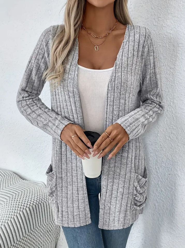 Women's Long Sleeve Cardigan with Pockets