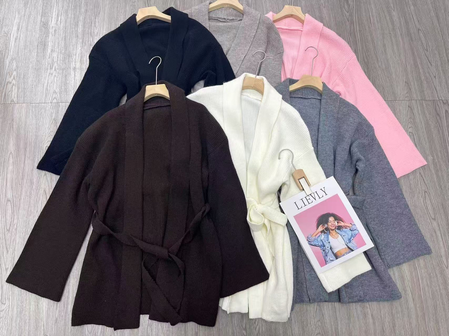 Women's Belted Knitted Cardigan Jacket