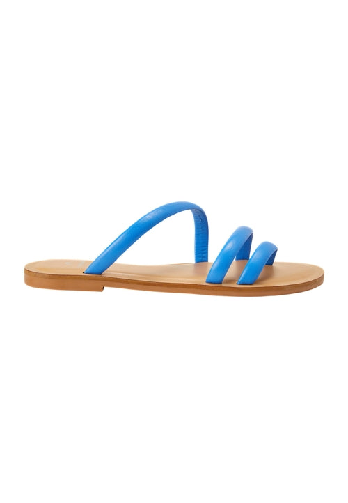 Leather Three-Strap Flat Sandals Minimalist Style