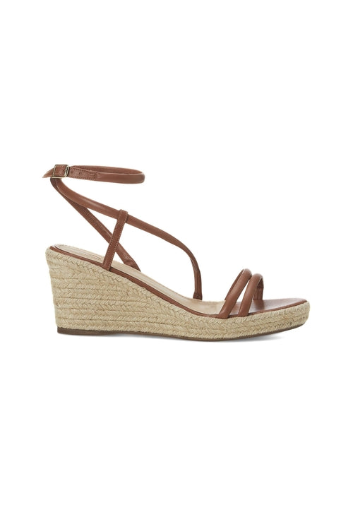 White Leather Espadrille Wedges | Jute Platform