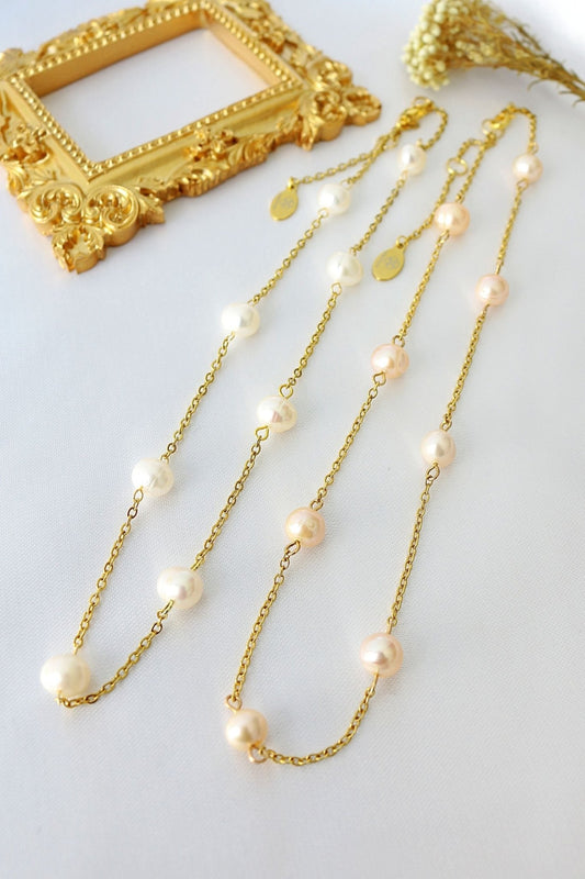 24K Gold Baroque Pearl Choker - Freshwater Pearl Chain Necklace Made in Europe - Style Queenz