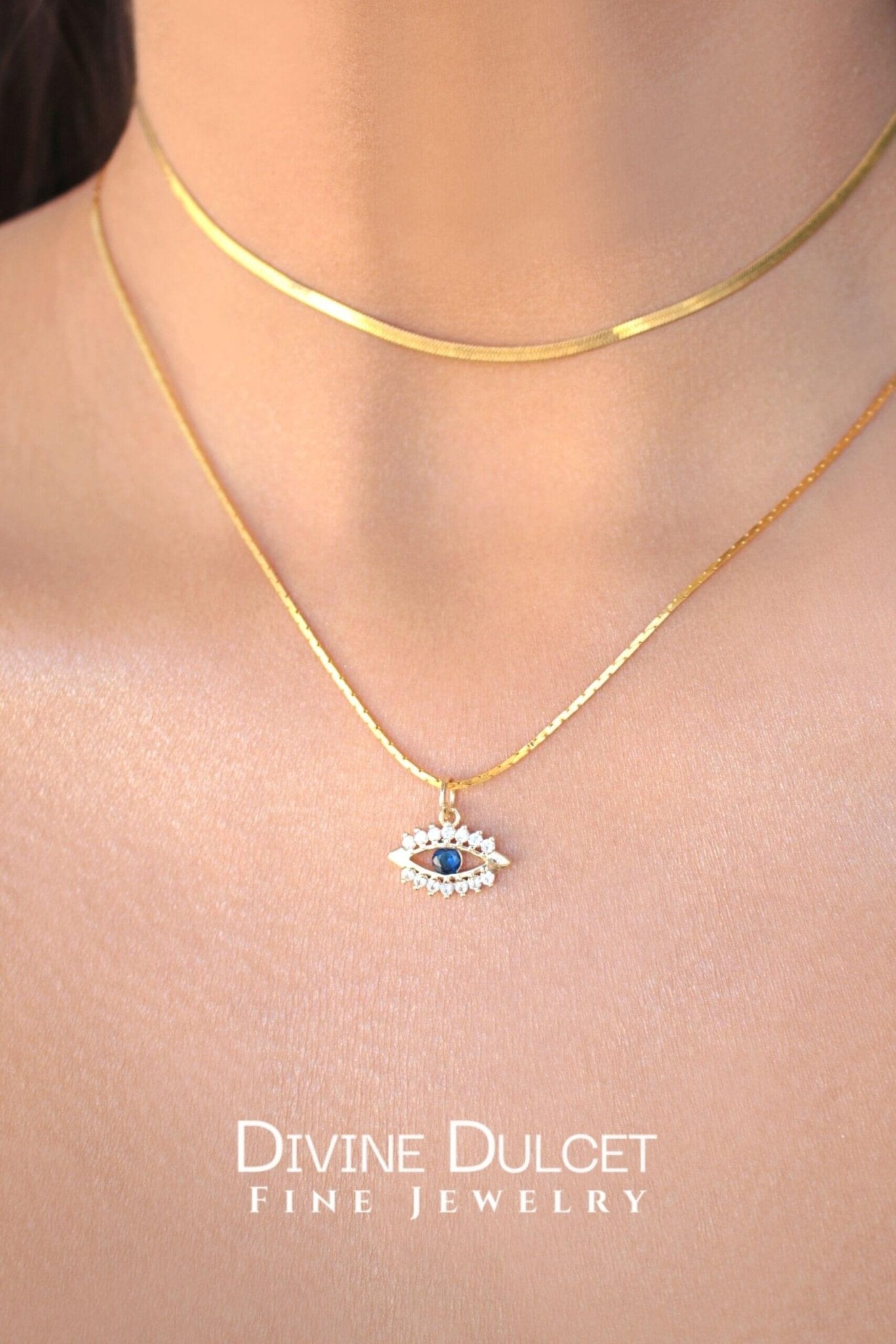 24K Gold Mini Evil Eye Necklace - Handmade Protection Jewelry from Sweden - Style Queenz