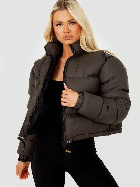 Women's Cropped Quilted Puffer Jacket