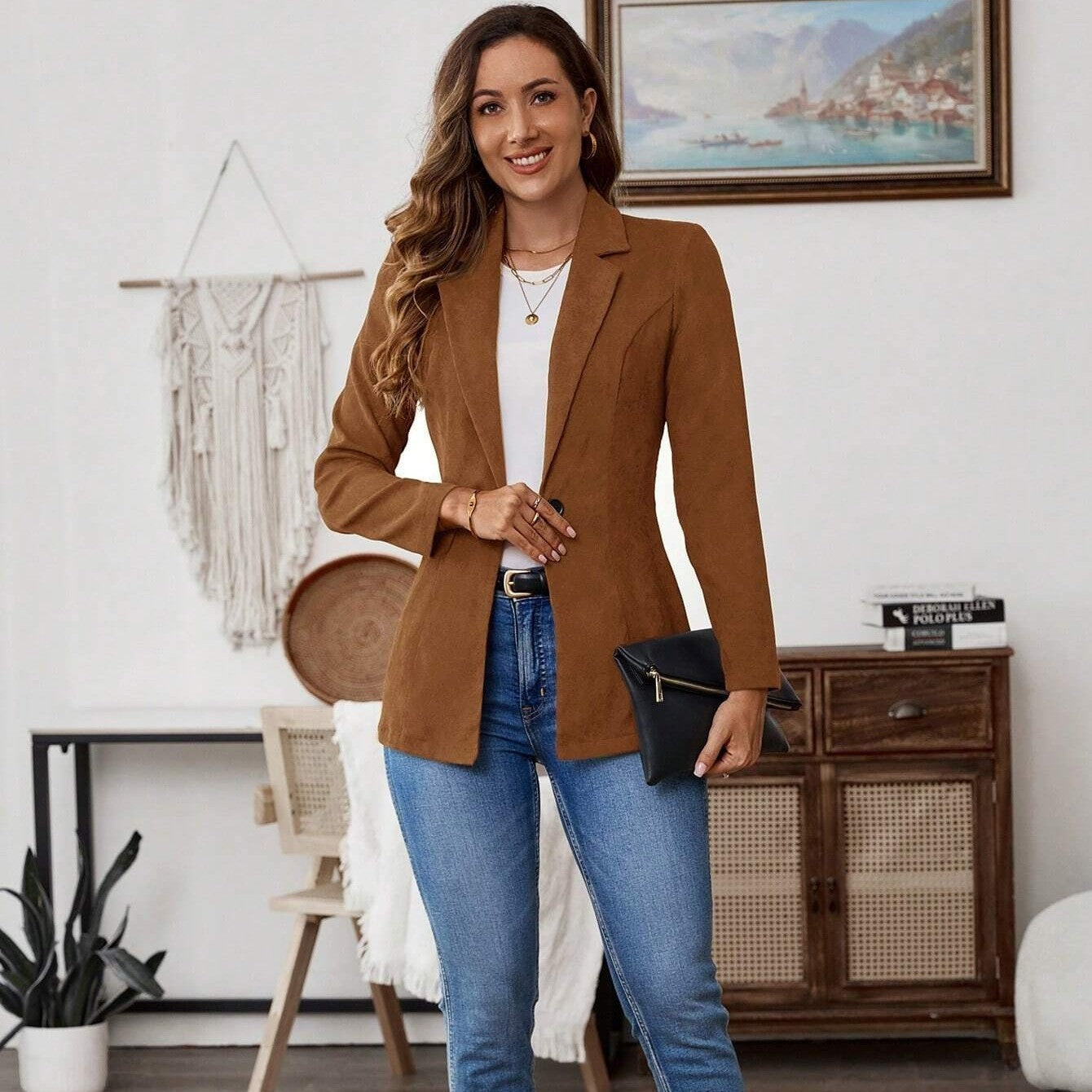 Women's Single-Breasted Leisure Suit Jacket