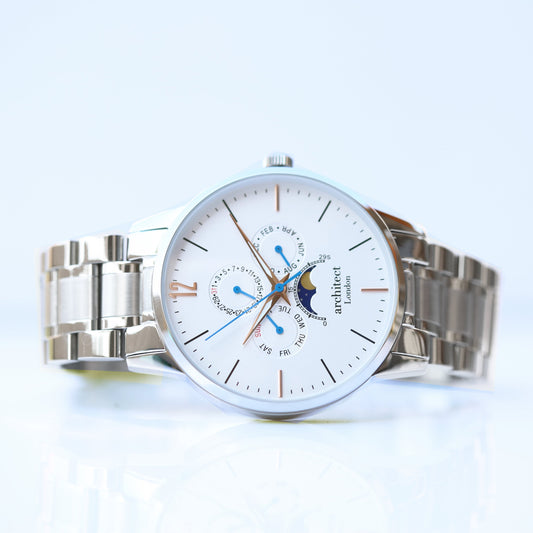 Men's Architect Apollo White Watch Handwriting Engraved
