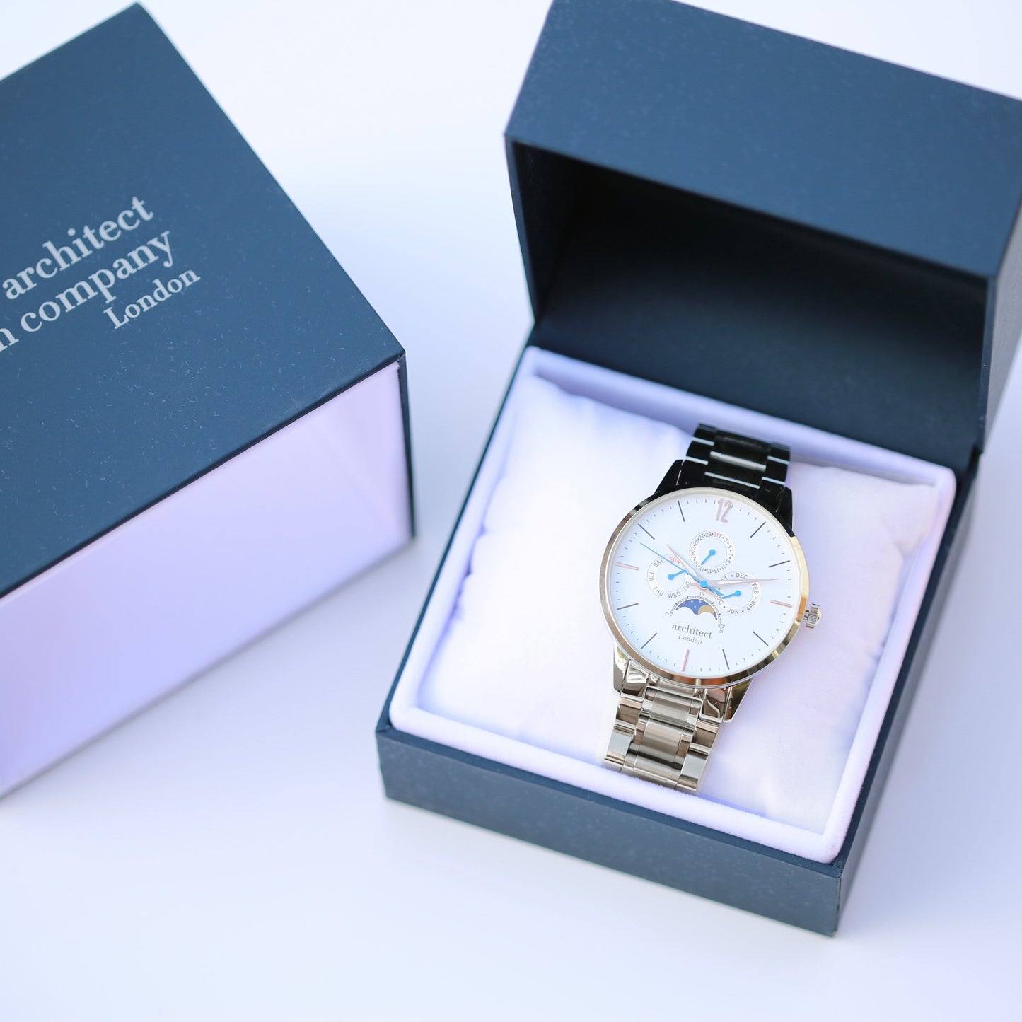 Men's Architect Apollo White Watch Handwriting Engraved