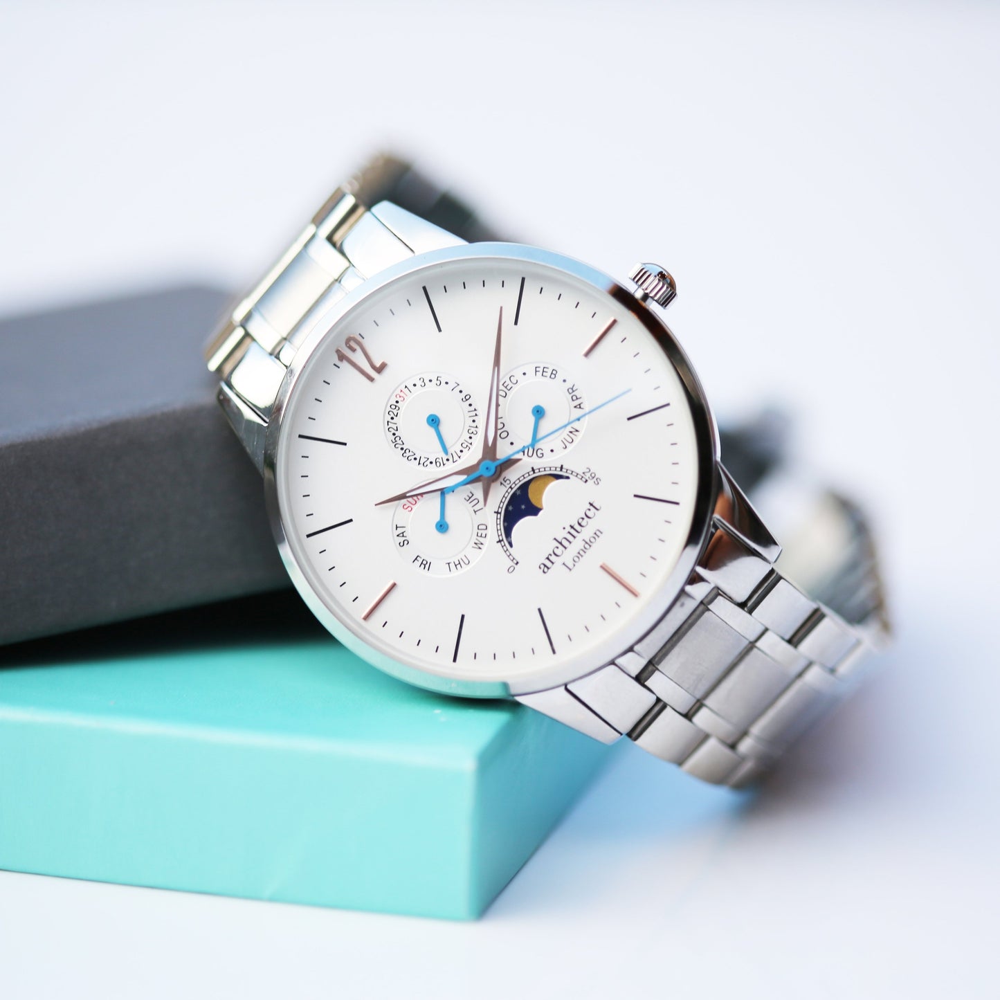 Men's Architect Apollo White Watch Handwriting Engraved