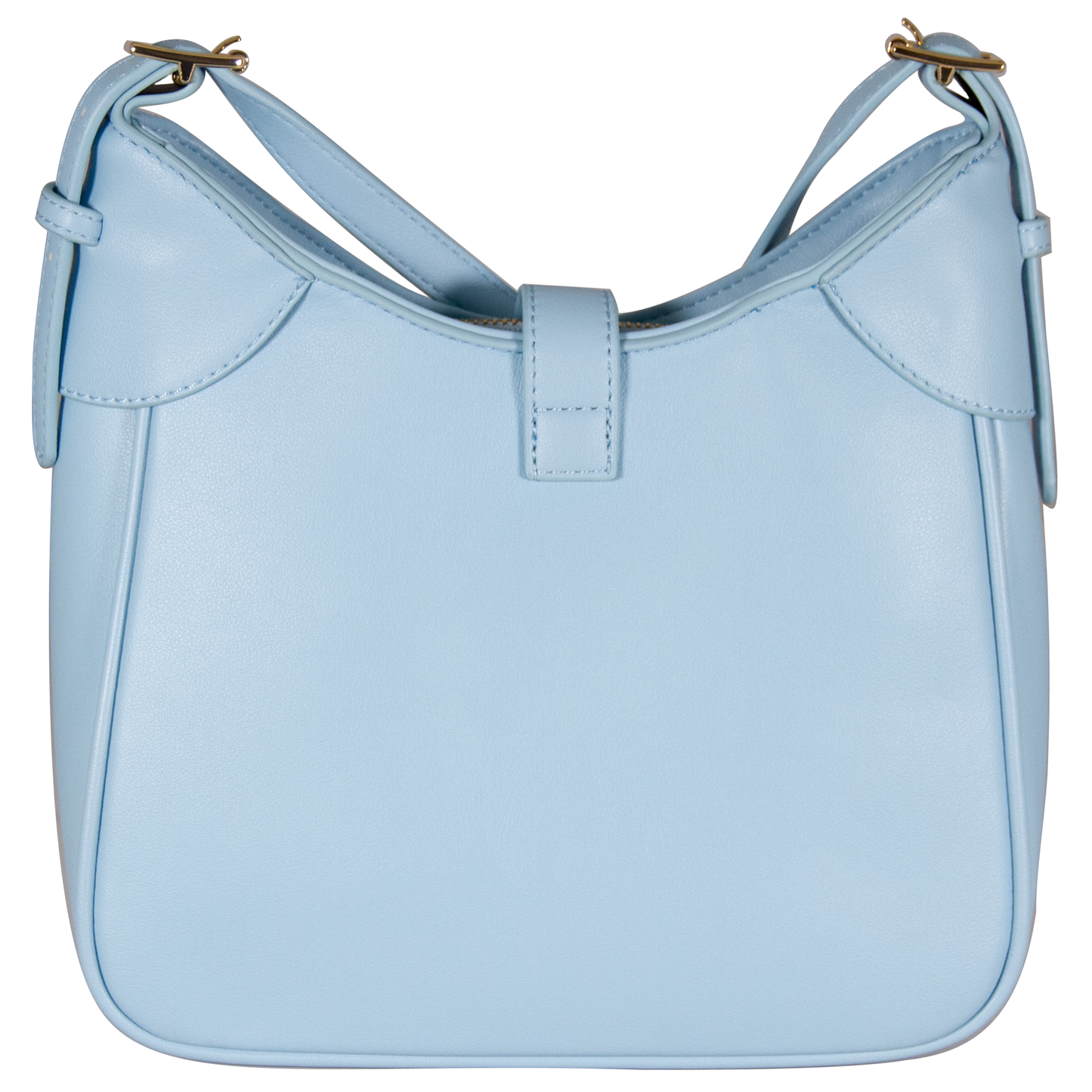 Light blue handbag on a white background