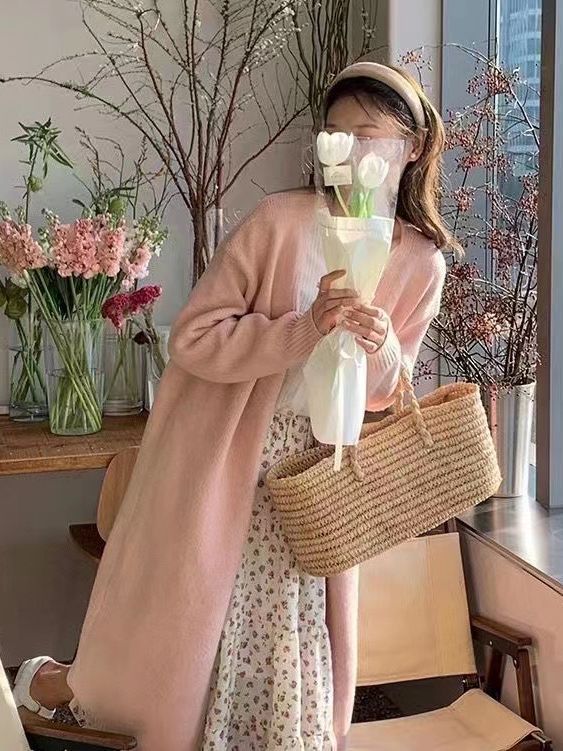 Women's V-Neck Knit Cardigan Sweater Coat