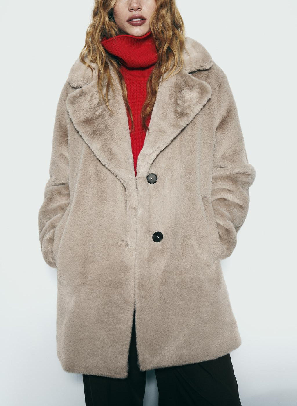 Women's Faux Fur Warm Mid-Length Winter Coat