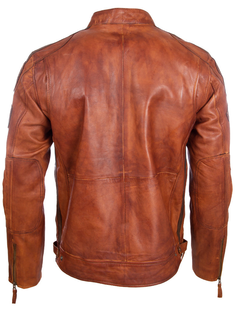 Men's Racing Biker Jacket - Sheepskin Nappa Leather