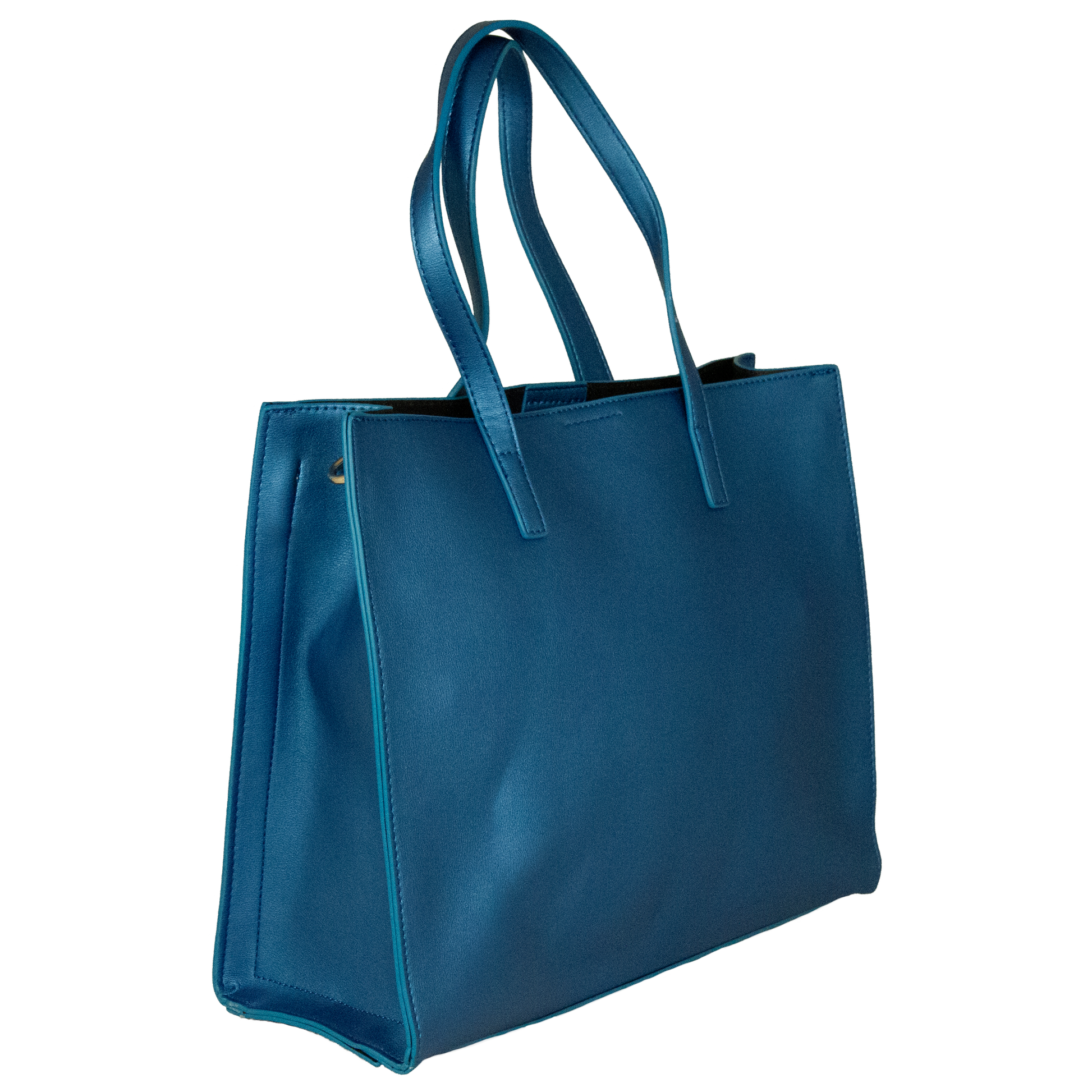 Blue tote bag on a white background