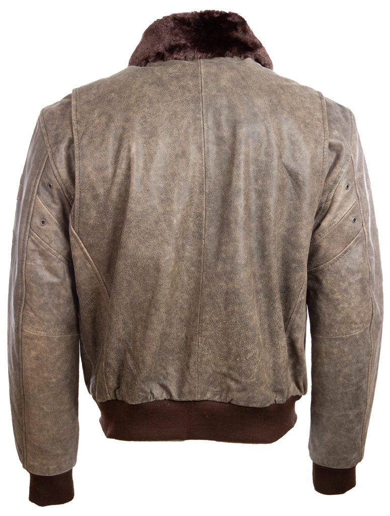 Men's Desert Tan Leather Air Force Bomber Jacket