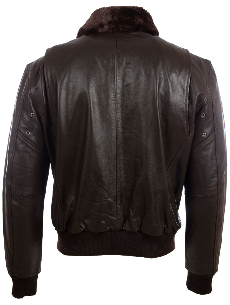 Men's Brown Leather Air Force Bomber Jacket
